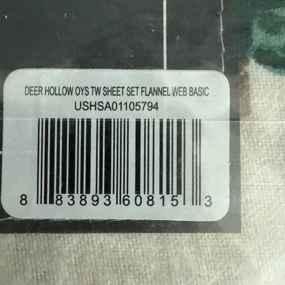 Eddie Bauer Deer Hollow Twin Flannel Sheet Set NIP 100% Cotton Deer Trees New